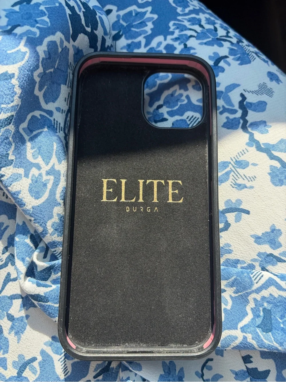 Burga Cowhide Print Phone Case with magnetic Gold Ring iPhone 15